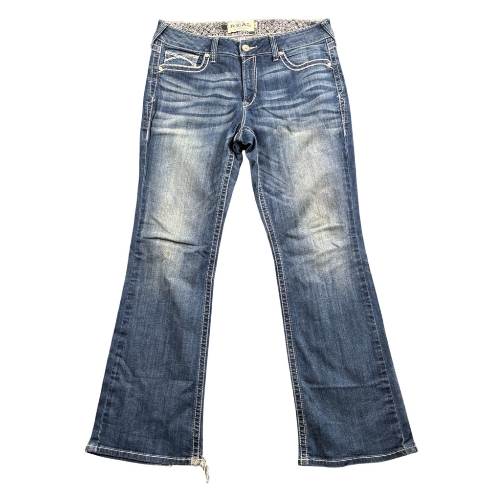 Y2K Ariat REAL Bootcut Jeans Women's 36 Blue Western Cowgirl Denim